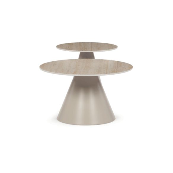 Konferenčný stolík 70x70x40, 5cm, keramika, travertín, CT-F4118 TRV