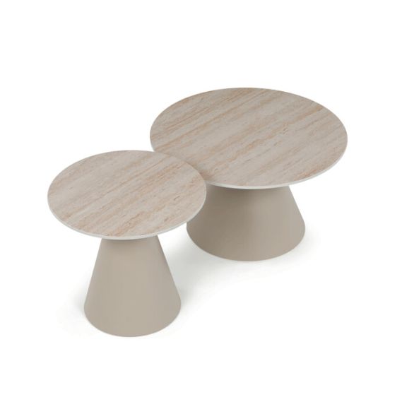 Konferenčný stolík 70x70x40, 5cm, keramika, travertín, CT-F4118 TRV