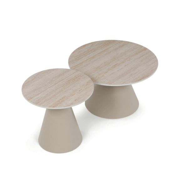 Konferenčný stolík 70x70x40, 5cm, keramika, travertín, CT-F4118 TRV