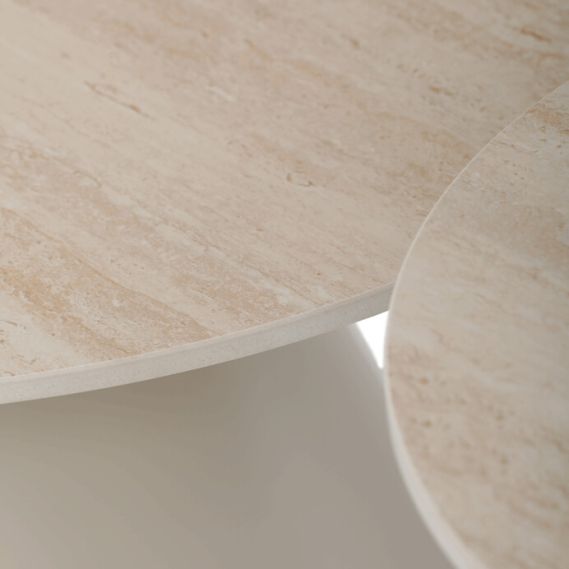 Konferenčný stolík 70x70x40, 5cm, keramika, travertín, CT-F4118 TRV