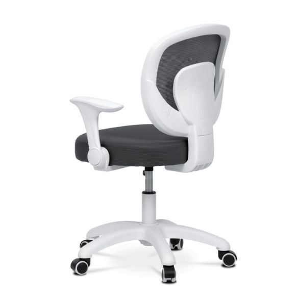 Detská stolička, výškovo nastaviteľná, šedá sieťovina, KA-K1062 GREY