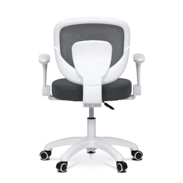 Detská stolička, výškovo nastaviteľná, šedá sieťovina, KA-K1062 GREY