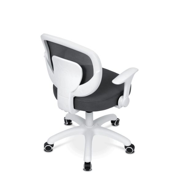 Detská stolička, výškovo nastaviteľná, šedá sieťovina, KA-K1062 GREY