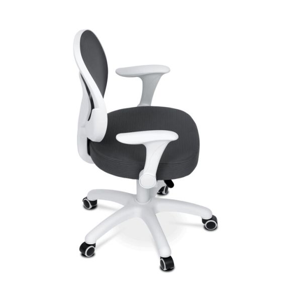 Detská stolička, výškovo nastaviteľná, šedá sieťovina, KA-K1062 GREY