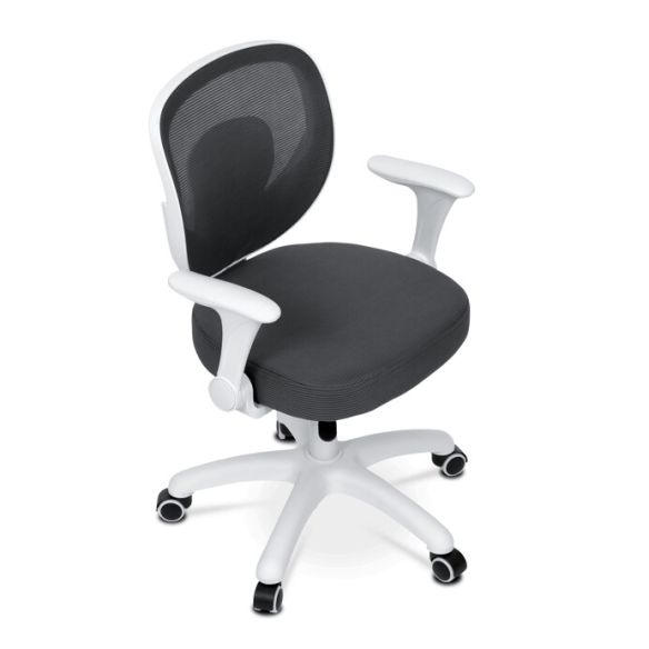 Detská stolička, výškovo nastaviteľná, šedá sieťovina, KA-K1062 GREY