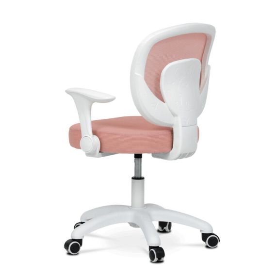 Detská stolička, výškovo nastaviteľná, ružová sieťovina, KA-K1062 PINK