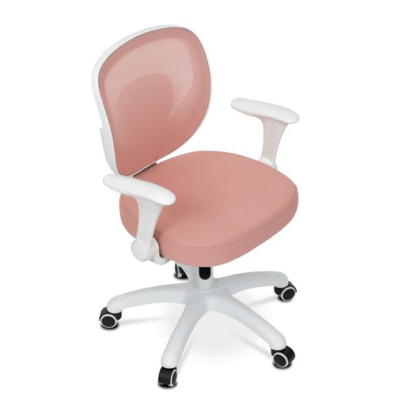 Detská stolička, výškovo nastaviteľná, ružová sieťovina, KA-K1062 PINK