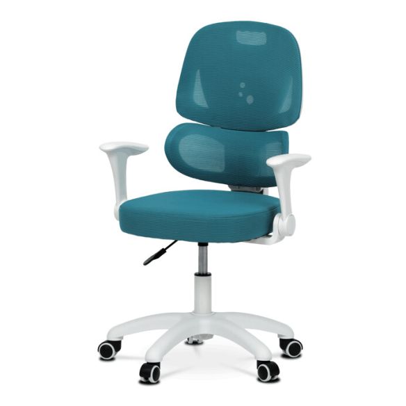 Detská stolička, výškovo nastaviteľná, modrá sieťovina, KA-K1063 BLUE