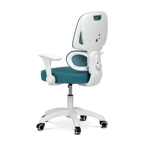 Detská stolička, výškovo nastaviteľná, modrá sieťovina, KA-K1063 BLUE