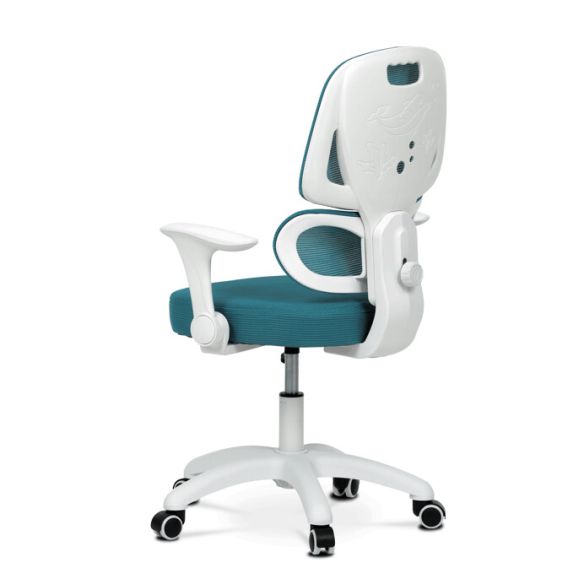 Detská stolička, výškovo nastaviteľná, modrá sieťovina, KA-K1063 BLUE