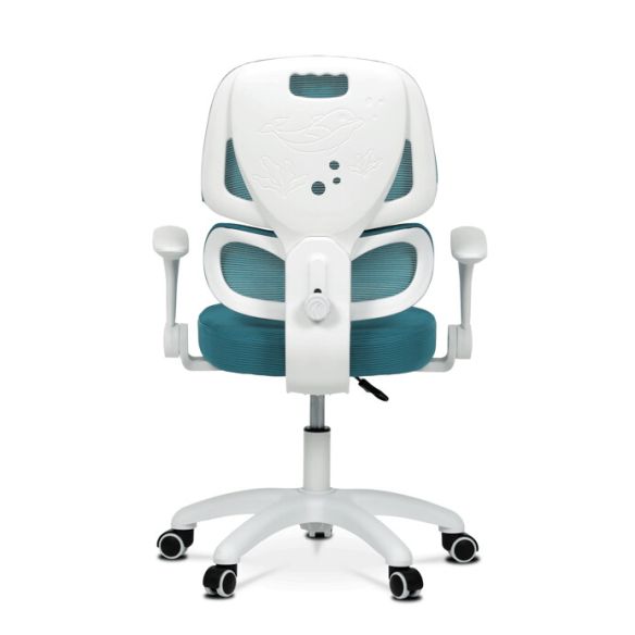 Detská stolička, výškovo nastaviteľná, modrá sieťovina, KA-K1063 BLUE