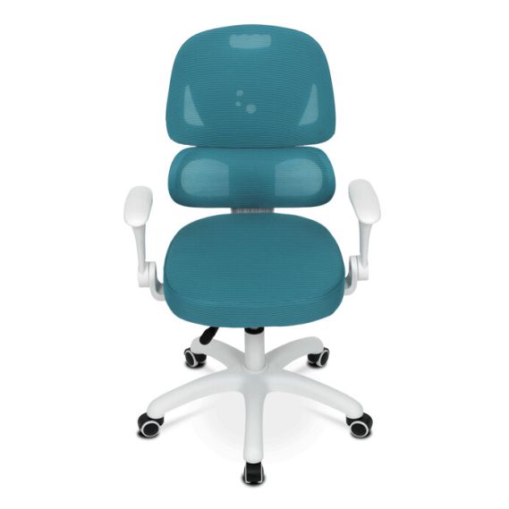 Detská stolička, výškovo nastaviteľná, modrá sieťovina, KA-K1063 BLUE