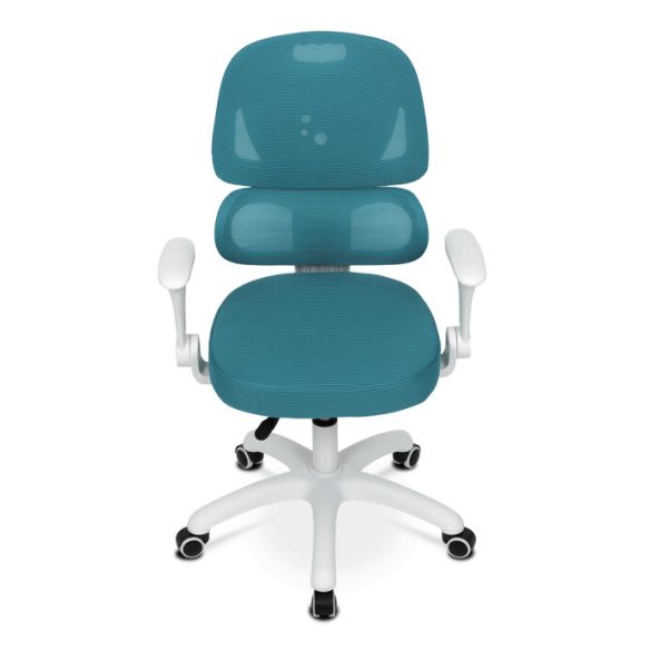 Detská stolička, výškovo nastaviteľná, modrá sieťovina, KA-K1063 BLUE