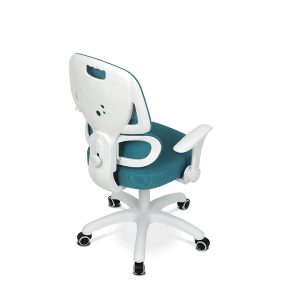 Detská stolička, výškovo nastaviteľná, modrá sieťovina, KA-K1063 BLUE