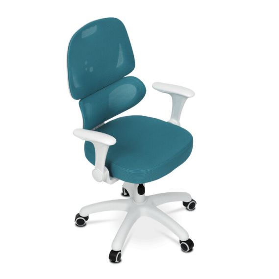 Detská stolička, výškovo nastaviteľná, modrá sieťovina, KA-K1063 BLUE