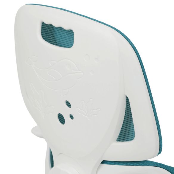 Detská stolička, výškovo nastaviteľná, modrá sieťovina, KA-K1063 BLUE