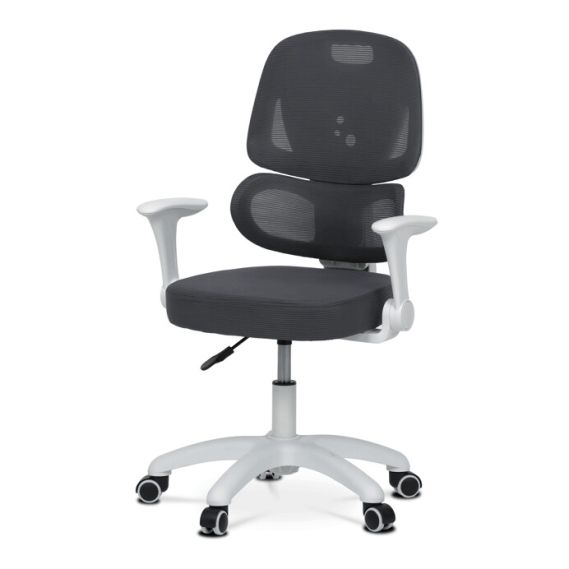 Detská stolička, výškovo nastaviteľná, šedá sieťovina, KA-K1063 GREY