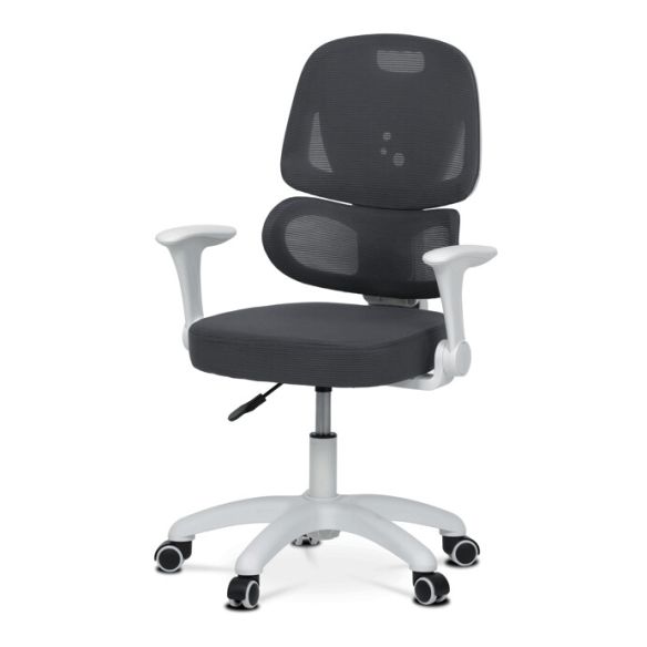 Detská stolička, výškovo nastaviteľná, šedá sieťovina, KA-K1063 GREY