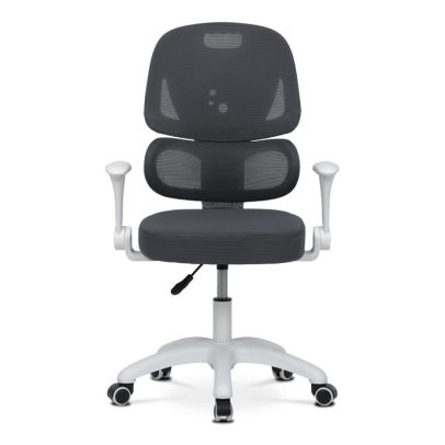 Detská stolička, výškovo nastaviteľná, šedá sieťovina, KA-K1063 GREY 2