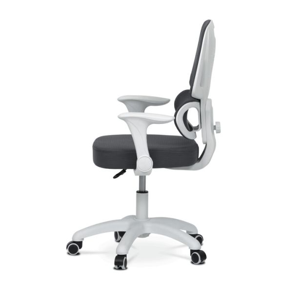 Detská stolička, výškovo nastaviteľná, šedá sieťovina, KA-K1063 GREY