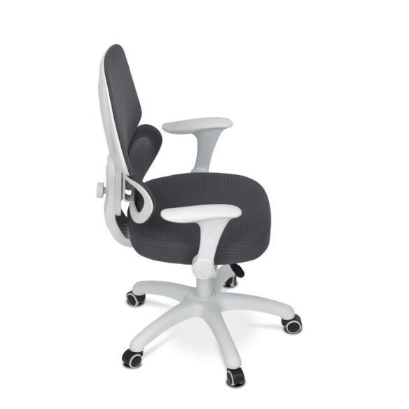 Detská stolička, výškovo nastaviteľná, šedá sieťovina, KA-K1063 GREY