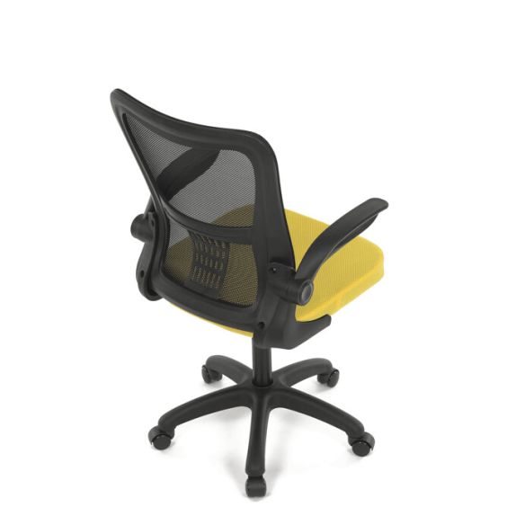 Kancelárska stolička, hojdací mechanizmus, žltá sieťovina, KA-K2006 YEL