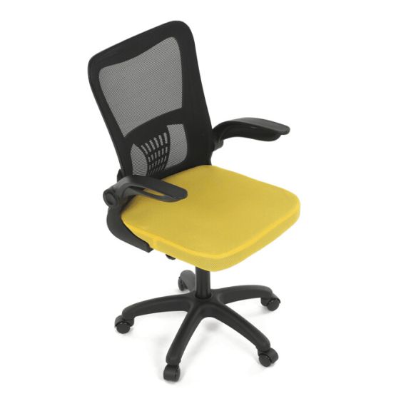 Kancelárska stolička, hojdací mechanizmus, žltá sieťovina, KA-K2006 YEL