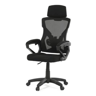 Kancelárska stolička, výškovo nastaviteľná, čierna látka, KA-R223 BK