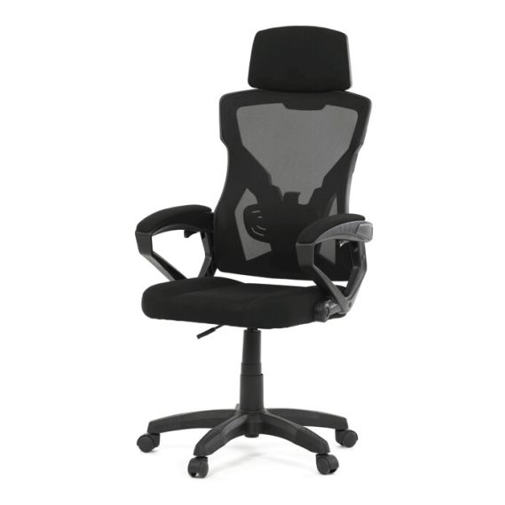 Kancelárska stolička, výškovo nastaviteľná, čierna látka, KA-R223 BK