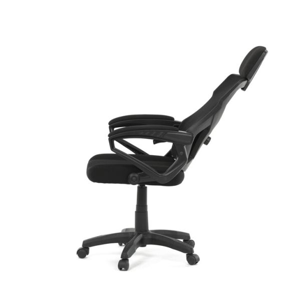 Kancelárska stolička, výškovo nastaviteľná, čierna látka, KA-R223 BK