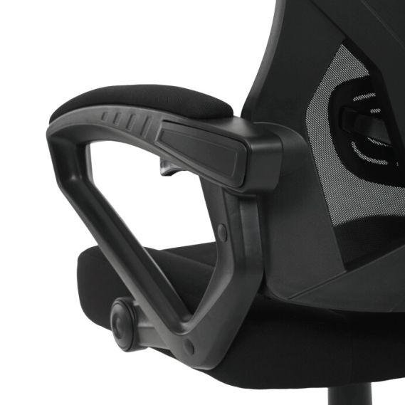 Kancelárska stolička, výškovo nastaviteľná, čierna látka, KA-R223 BK