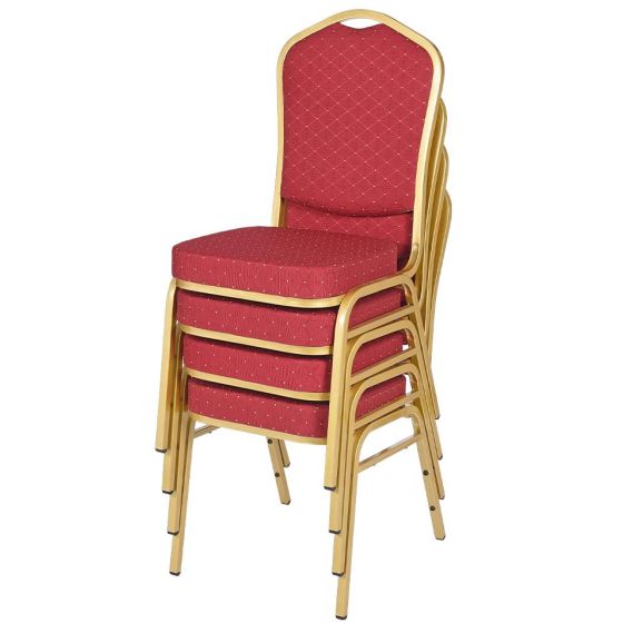Banketová stolička ALICANTE, ST-220 zlatá/červená