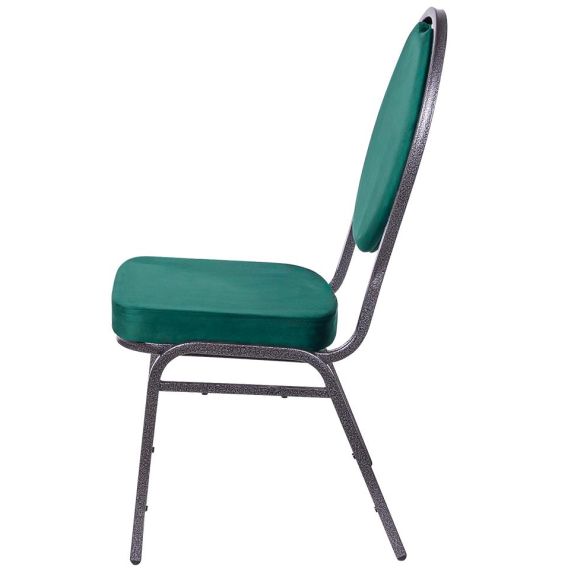 Banketová stolička HERMAN DELUXE, 540 čierna-strieborná/zelený velúr