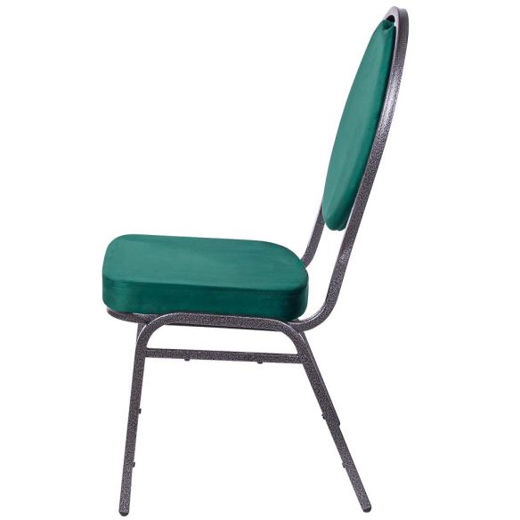 Banketová stolička HERMAN DELUXE, 540 čierna-strieborná/zelený velúr