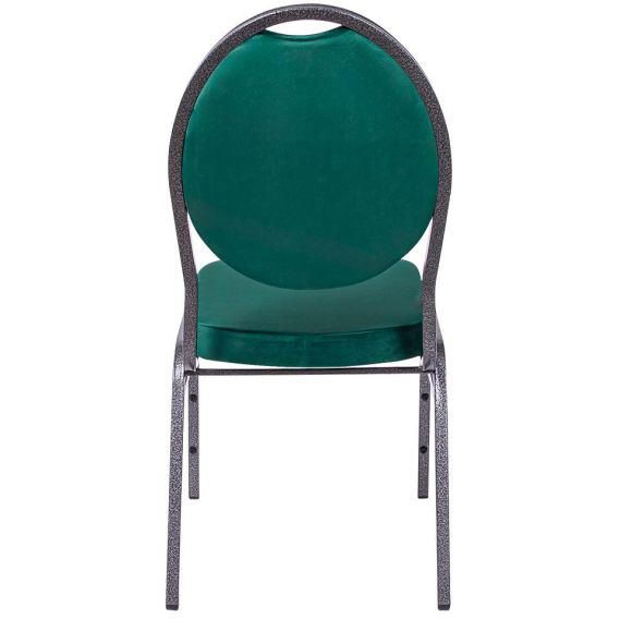 Banketová stolička HERMAN DELUXE, 540 čierna-strieborná/zelený velúr
