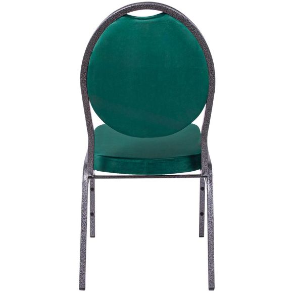 Banketová stolička HERMAN DELUXE, 540 čierna-strieborná/zelený velúr
