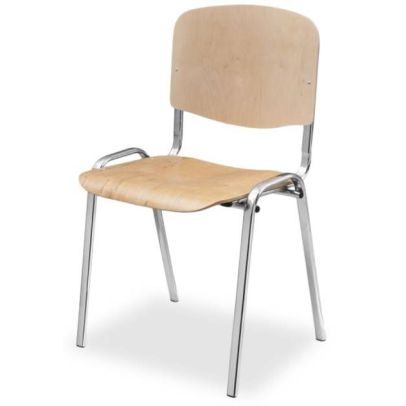 Konferenčná stolička ISO WOOD, 0381 chróm/natural