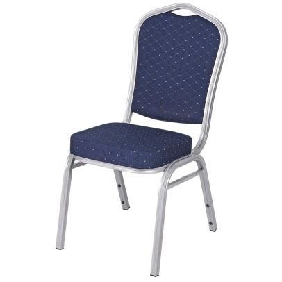 Banketová stolička MUSIC, BLUES - strieborná/modrá