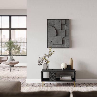 Konferenčný stolík čierny BULLET, zlatá/čierna 2