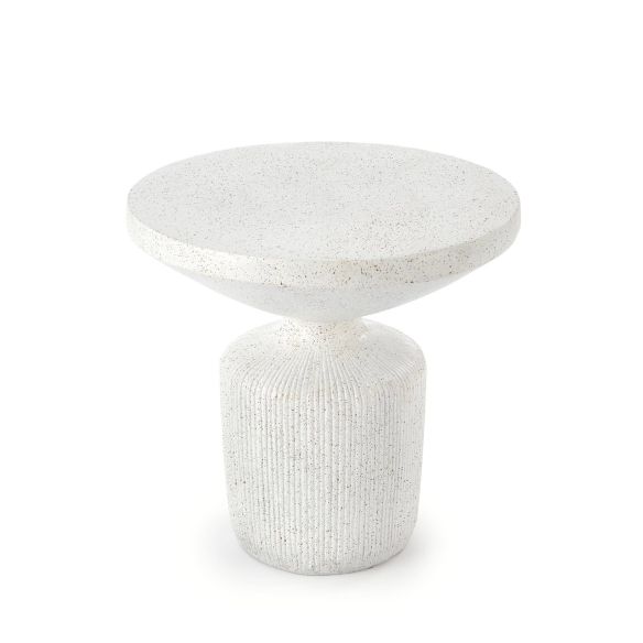 Konferenčný stolík okrúhly GIZA, biele/sivé