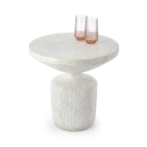 Konferenčný stolík okrúhly GIZA, biele/sivé