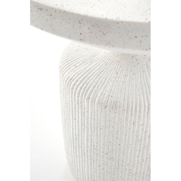 Konferenčný stolík okrúhly GIZA, biele/sivé