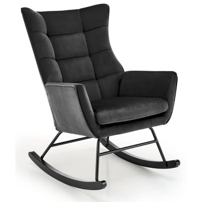 Hojdacie kreslo ušiak BAZALTO, čierne