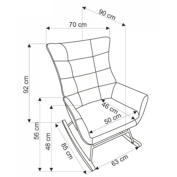 Hojdacie kreslo ušiak BAZALTO, béžové