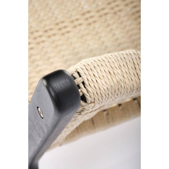 Kreslo do obývačky FODEN, čierna/naturálna