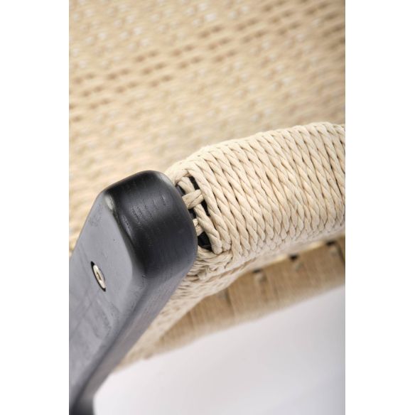 Kreslo do obývačky FODEN, čierna/naturálna