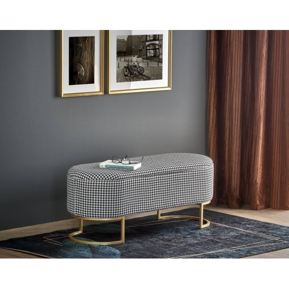 Lavica do predsiene HARMONY, zlatá/čierna/biela