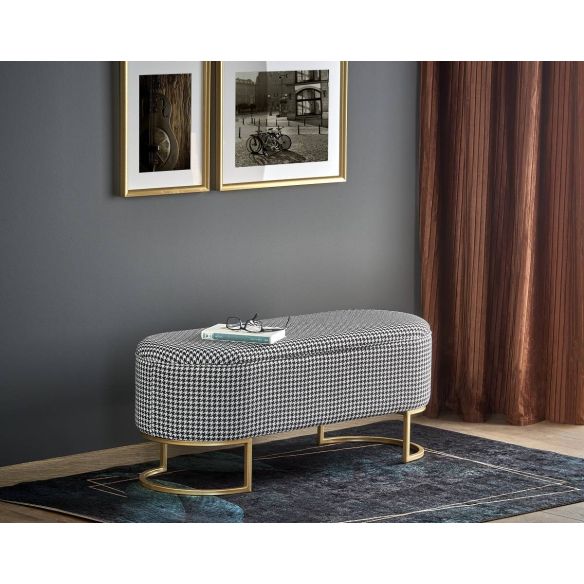 Lavica do predsiene HARMONY, zlatá/čierna/biela