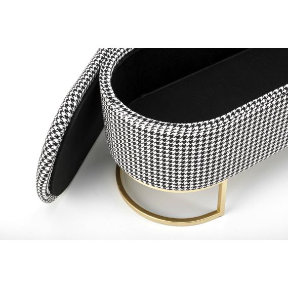 Lavica do predsiene HARMONY, zlatá/čierna/biela