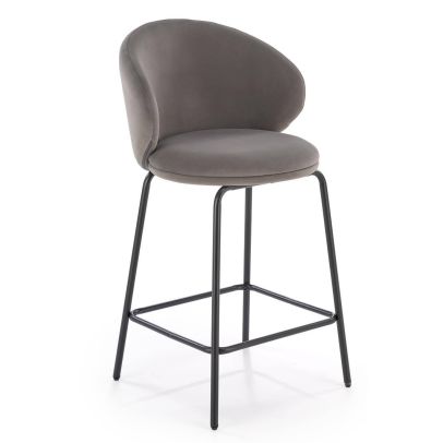 Barová stolička H-121, čierna/sivá mavel 14